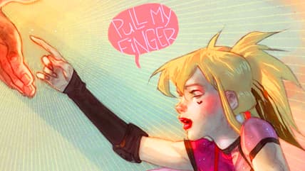 Harley Quinn attempts to pull a prank on Ben Caldwell's variant cover to Harley Quinn Fartacular: Silent Butt Deadly Vol. 1 #1 (2025), DC