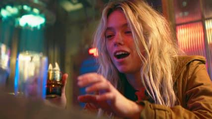 Supergirl (Milly Alcock) grabs a few drinks with Krypto in Supergirl (2026), DC Studios
