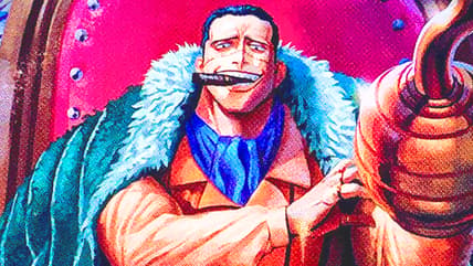 Crocodile revels in his power via Card OP04-060 in the One Piece Trading Card Game Set 04 - 'Kingdoms Of Intrigue' (2023), Bandai Namco. Art by akagi.