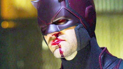 Matt Murdock (Charlie Cox) brings a temporary end to the Kingpin's (Vincent D'Onofrio) reign in Daredevil Season 1 Episode 13 "Daredevil" (2015), Marvel Entertainment