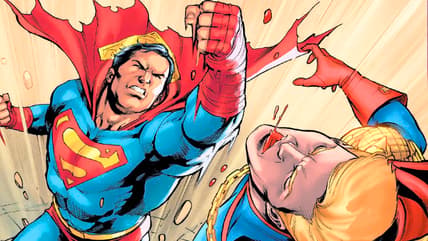 Superman clocks Homelander in DC K.O.: Boss Battle Vol. 1 #1 (2026), DC. Words by Jeremy Adams, art by Ronan Cliquet, Carmine Di Gianddomenico, Kieran McKeown, and Pablo M. Collar, and Hi-Fi.