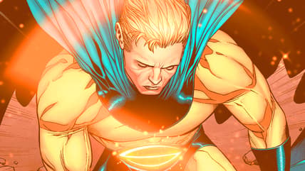 The Sentry returns once more in New Avengers Vol. 1 #10 "The Sentry: Conclusion" (2005), Marvel Comics. Words by Brian Michael Bendis, art by Steve McNiven, Mark Morales, John Dell, Morry Hollowell, Laura Martin, Richard Starkings, and Albert Deschense.