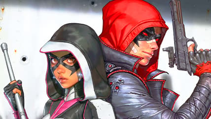 Helena Bertinelli and Jason Todd find themselves unlikely allies on Kyuyong Eom's variant cover to Red Hood Vol. 1 #1 (2025), DC