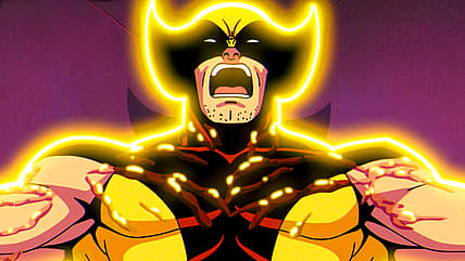 Wolverine (Cal Dodd) screams as Magneto (Matthew Waterson) manipulates his adamantium in X-Men '97