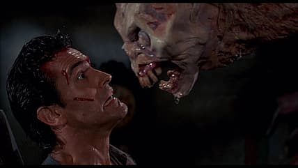 Ash (Bruce Campbell) faces evil dead yet again in Evil Dead II: Dead by Dawn (1987), Renaissance