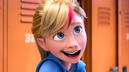 Riley (Kensington Tallman) dyes hair to impress Val (Lilimar) in Inside Out 2 (2024), Disney/Pixar