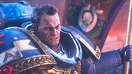 Titus (Clive Standen) stands defiant against Tyranids in Warhammer 40,000: Space Marine 2 (2024)