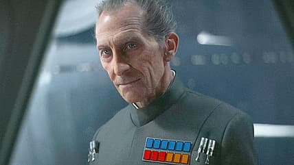 Grand Moff Tarkin is unhappy with Director Krennic in Rogue One: A Star Wars Story (2016), Disney
