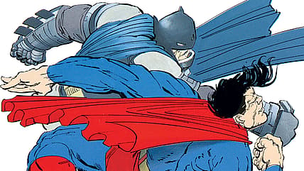 Batman delivers opening blow in final battle with Superman in Batman: The Dark Knight Returns Vol
