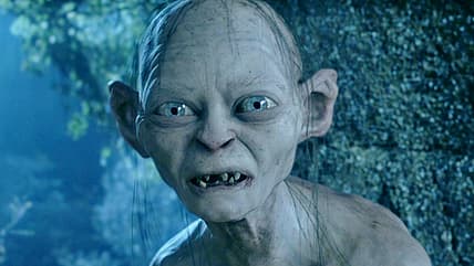 Gollum (Andy Serkis) cries and monologues in The Lord of the Rings: The Two Towers, New Line