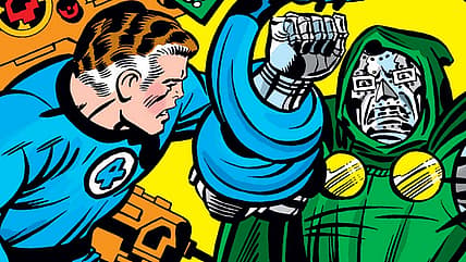 Reed Richards tangles Doctor Doom on cover to Fantastic Four Vol. 1 #200 "When Titans Clash!"