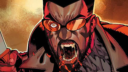 Blade ready to fight on Carlos Villa's cover to Blade: Red Band Vol. 1 #3 (2024), Marvel Comics