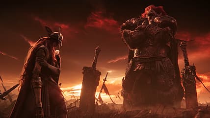 Malenia stands tall challenging General Radahn in Elden Ring (2022), Bandai Namco Entertainment