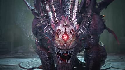 Asterion scanning the hero's party in MIR5 (2025), WeMade.