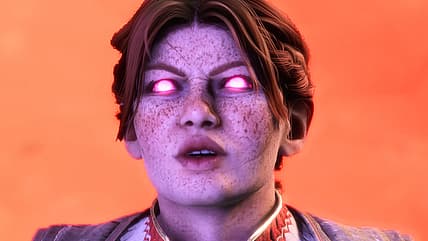 Harding (Ali Hillis) struggles to control her body from a Titan in Dragon Age: The Veilguard