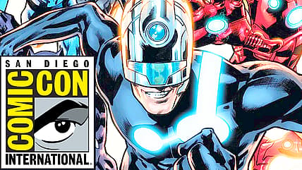 Illuminati tries to stop The Maker on Bryan Hitch's cover to Ultimate Invasion Vol. 1 #1 "Chapter