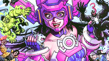 Galacta makes new friends on Adam Warren's variant cover to Marvel Rivals Vol. 1 #1 (2025), Marvel
