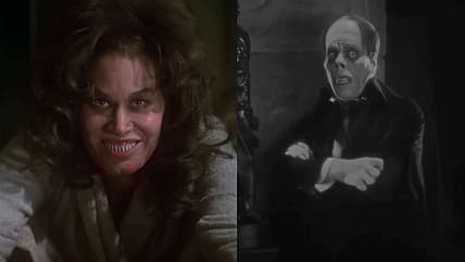 Karen Black in Trilogy of Terror (1975) and Lon Cheney in The Phantom of the Opera (1925)