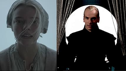 Anya Taylor-Joy in The VVitch (2015), A24; Julian Sands in Warlock (1989), Trimark/New World
