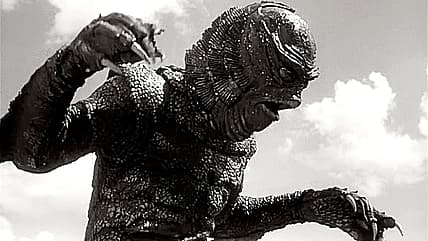 Creature (Tom Hennessy) escapes in Revenge of the Creature (1955), Universal Pictures