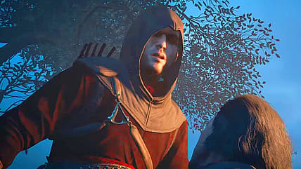Thomas de Carneillon (N/A) fells one of Jacques de Molay's (N/A) Templar henchmen in