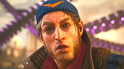 Captain Boomerang (Daniel Lapaine) can't believe his eyes in Suicide Squad: Kill the Justice League