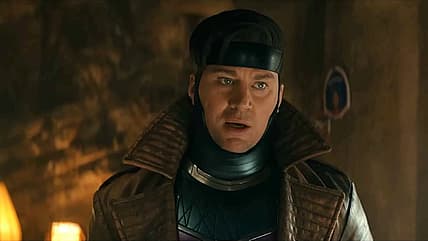 Gambit (Channing Tatum) shares booze with Wolverine (Hugh Jackman) in Deadpool & Wolverine (2024)