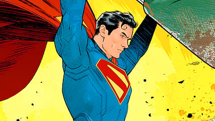 David Corenswet's Superman smashes car on Dan Mora variant cover, Superman Day 2025, DC