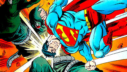 Man of Steel battles Doomsday in The Adventures of Superman Vol. 1 #497 "Under Fire" (1992), DC