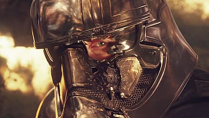 Captain Phasma (Gwendoline Christie) faces her end, Star Wars: Episode VIII - The Last Jedi (2017)