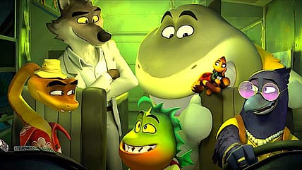 Snake, Wolf, Piranha, Shark, Tarantula, and Susan in The Bad Guys