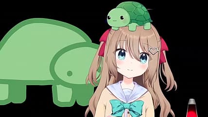 Vedal balances atop Neruosama's head on Twitch