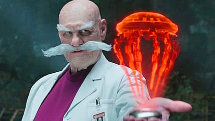 Gerald Robotnik (Jim Carrey) reveals Eclipse Cannon plans in Sonic the Hedgehog 3 (2024), Paramount