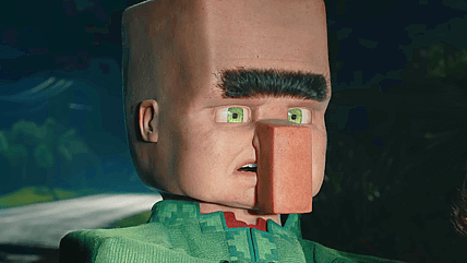 Villager finds its way into the real world in A Minecraft Movie (2025), Warner Bros. Pictures