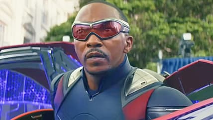 Sam Wilson activates Vibranium wings to fight Red Hulk (Harrison Ford) in Captain America: Brave