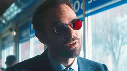 Matt Murdock (Charlie Cox) catches up with Kingpin (Vincent D'Onofrio) in Daredevil: Born Again