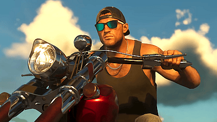 Jason (TBA) rides off into the sunset in Grand Theft Auto VI (2026), Rockstar Games