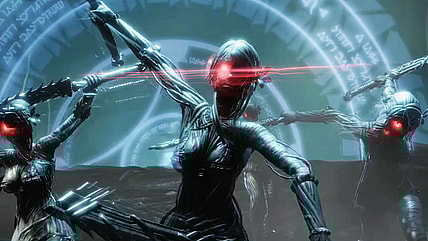 The newly summoned Kainé (Atsuko Tanaka) clones rush into battle in Nier Replicant ver.1.22474487139 (2021), Square Enix