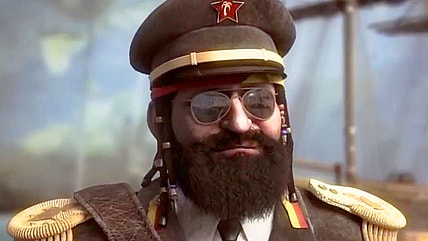 El Presidente takes his first steps onto the shores of Tropico in Tropico 5 (2014), Haemimont Games
