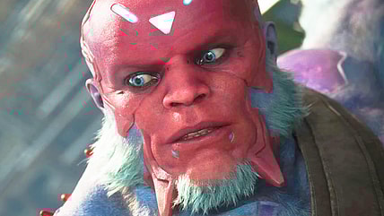 Star Child (Derek Mears) is surprised at his teammates' resilience in Concord (2024), Firewalk Studios