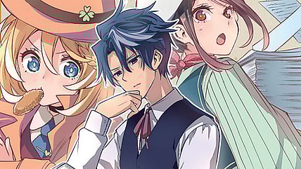 Great Detective Syd Craft, Inspector Soufflé Flamberry and Syd's Assistant Elio are ready for work on Taishi Tsutsui's cover page to Syd Craft: Final Reasoning Chapter 2 "The Great Detective & Secret Romance" (2024), Shueisha
