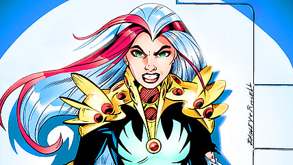 Songbird attempts to rescue her teammates from the Elements of Doom on Mark Bagley and Vince Russell's cover to Thunderbolts Vol. 1 #8 "Songbird: Alone!" (1997), Marvel Comics