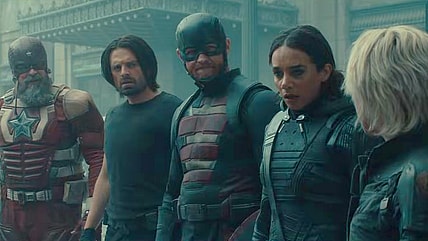 The team realizes that they are the only thing standing between Earth and The Void (Lewis Pullman) in Thunderbolts (2025), Marvel Entertainment