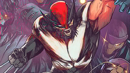The Winter Soldier rips through a horde of Sentinels on Alessandro Cappucio and F rank Martin Jr.'s cover to Ultimate Wolverine Vol. 1 #9 (2025), Marvel Comics
