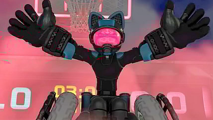 A player is ready to shoot some hoops in Drag x Drive (2025), Nintendo