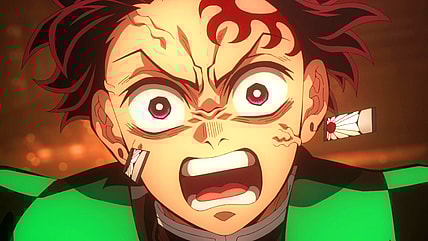Tanjiro Kamado (Natsuki Hanae) sets his sights on Muzan Kibutsuji (Toshihiko Seki) in Demon Slayer: Kimetsu no Yaiba Hashira Training Arc Episode 8 "The Hashira Unite" (2024), Ufotable