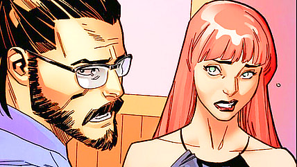 MJ prepares Paul for some bad news in All-New Venom Vol. 1 #9 (2025), Marvel Comics. Words by Al Ewing, art by Carlos Gómez, Frank D'Armata, and Clayton Cowles.