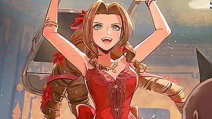 Bah Gawd, it's the cleric from the top rope via Aerith Gainsborough (Card #001), Magic: The Gathering - Final Fantasy (2025), Wizards of the Coast. Art by Susumu Kuroi.