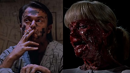 Sam Neill is In The Mouth of Madness (1995), New Line Cinema, and Satan (Susan Blanchard) has never looked prettier in Prince of Darkness (1984), Universal Pictures