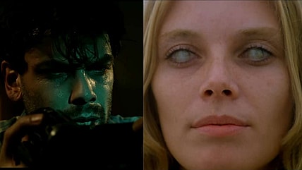 Walter (Demián Salomón) doesn't see the monster behind him in Terrified (2017), Aura Films, and Emily (Cinzia Monreale) doesn't need eyes to see in The Beyond (1981), Aquarius Releasing